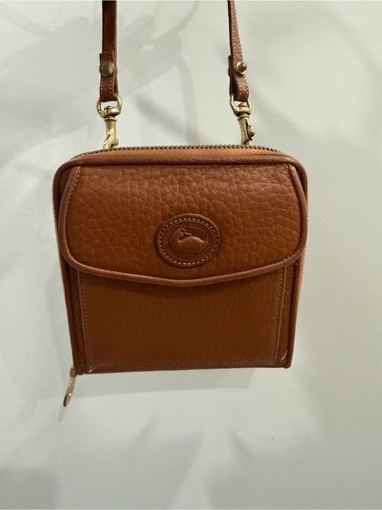 Dooney & Bourke Handbags - Dooney & Bourke Cognac Pebbled Leather Crossbody Wallet/Bag
